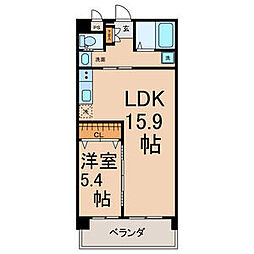 マイタウン錦町 1LDKの間取図画像