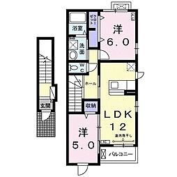 リバーサイドエアリー 2LDKの間取図画像