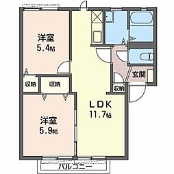 ホワイトベア 2LDKの間取図画像
