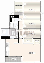 キャッスルハイツ早田栄町 3LDKの間取図画像