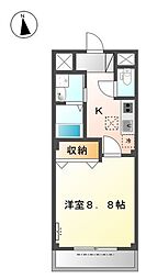 イーストサイド長良 1Kの間取図画像