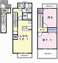 エスポワール・エル 2LDKの間取図画像