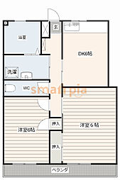 ユニテ井上 2DKの間取図画像