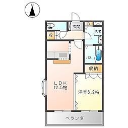 アーバンヴィラ 1LDKの間取図画像