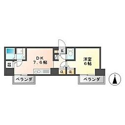 エクセルハイツ七番館 1DKの間取図画像