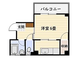 日高ビル 1Kの間取図画像