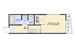 シティハイツ下荒田 1Kの間取図画像