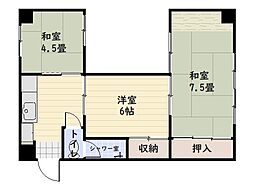 たけマンション 3Kの間取図画像