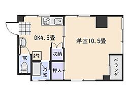 幸屋ビル 1Kの間取図画像
