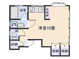 金森ハイツ ワンルームの間取図画像