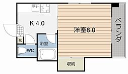 赤塚ビル 1Kの間取図画像
