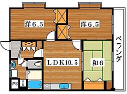 グレードハイム田上 3LDKの間取図画像