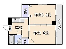 アイアンビル 2Kの間取図画像