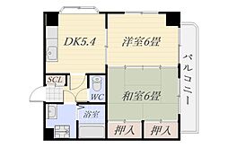 プレジデント武 2DKの間取図画像