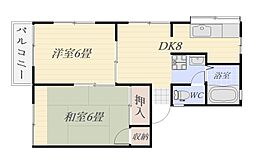 ルミネスE 2DKの間取図画像