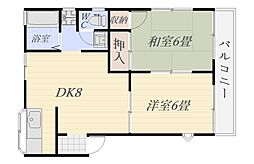 ルミネスI 2DKの間取図画像