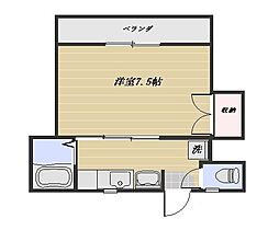中屋ビル 1Kの間取図画像