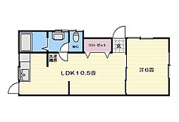 東和荘 1LDKの間取図画像
