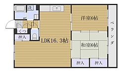 サイセリア米盛 2LDKの間取図画像