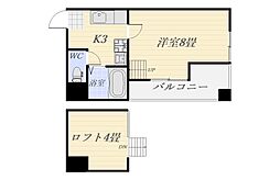 丸善高麗ハイツ 1Kの間取図画像