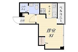 シャーレック 1Kの間取図画像