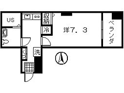 シャーレック 1Kの間取図画像