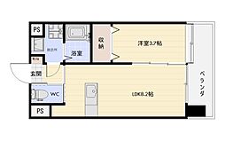 アクアテラス 1LDKの間取図画像