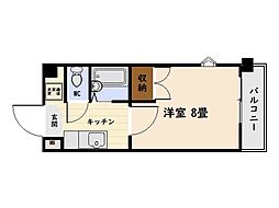 サンモール中央 1Kの間取図画像
