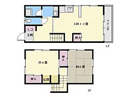 滝の神ハウス 2LDKの間取図画像