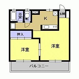 ザ・バレコン 1LDKの間取図画像