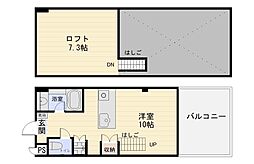eterrace ワンルームの間取図画像