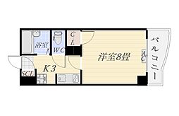 ロイヤルパレス松原 1Kの間取図画像