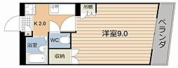 プレステージ郡元 1Kの間取図画像