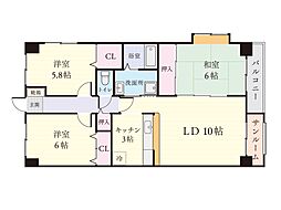 ベハークレッヘ・ハウゼ 3LDKの間取図画像