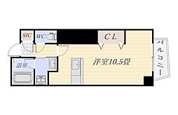 グリーンプラザ新町 ワンルームの間取図画像