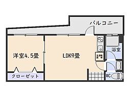 甲南ビル 1LDKの間取図画像