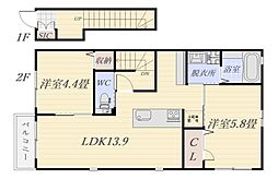 プランドール1 2LDKの間取図画像