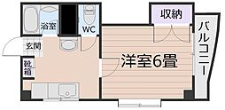 レーベン新屋敷 1Kの間取図画像