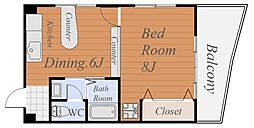 COCONBLD 1DKの間取図画像