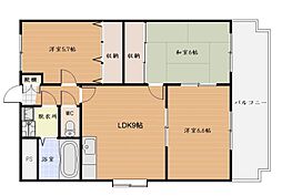 リバーサイドパレス森山 3DKの間取図画像
