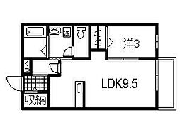 ブリックパル 1LDKの間取図画像