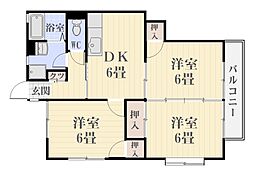 レジデンス平田 3DKの間取図画像
