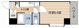吉永ビル 1Kの間取図画像