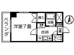 平之町イズミビル 1Kの間取図画像
