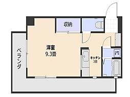 ザ・バレコン 1Kの間取図画像