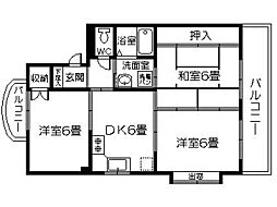 エクセレント藤田 3DKの間取図画像