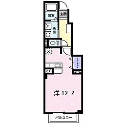 グレイスフルB ワンルームの間取図画像