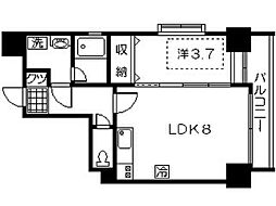 大黒町申館 1LDKの間取図画像