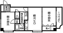 M玉里 2DKの間取図画像