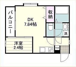 プログレス 1DKの間取図画像